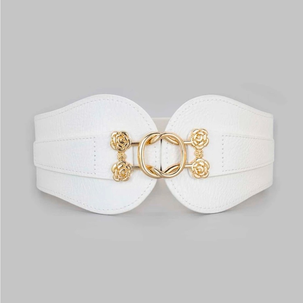 Metal decor wide belt